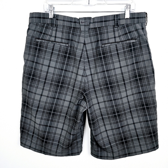 Nike Golf Black & Gray Plaid Shorts - Picture 2 of 7